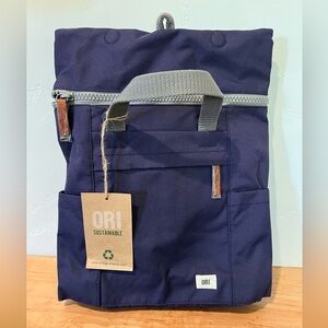 ORI Navy Canvas Men’s Backpack with Top Handle